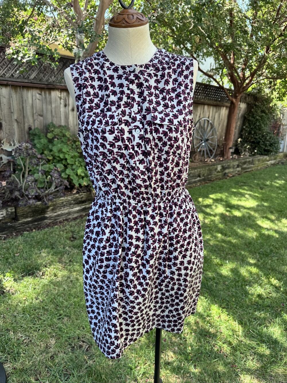 LOFT Women's Shift Dress Small S Floral Sleeveless Round Neck Casual Workwear